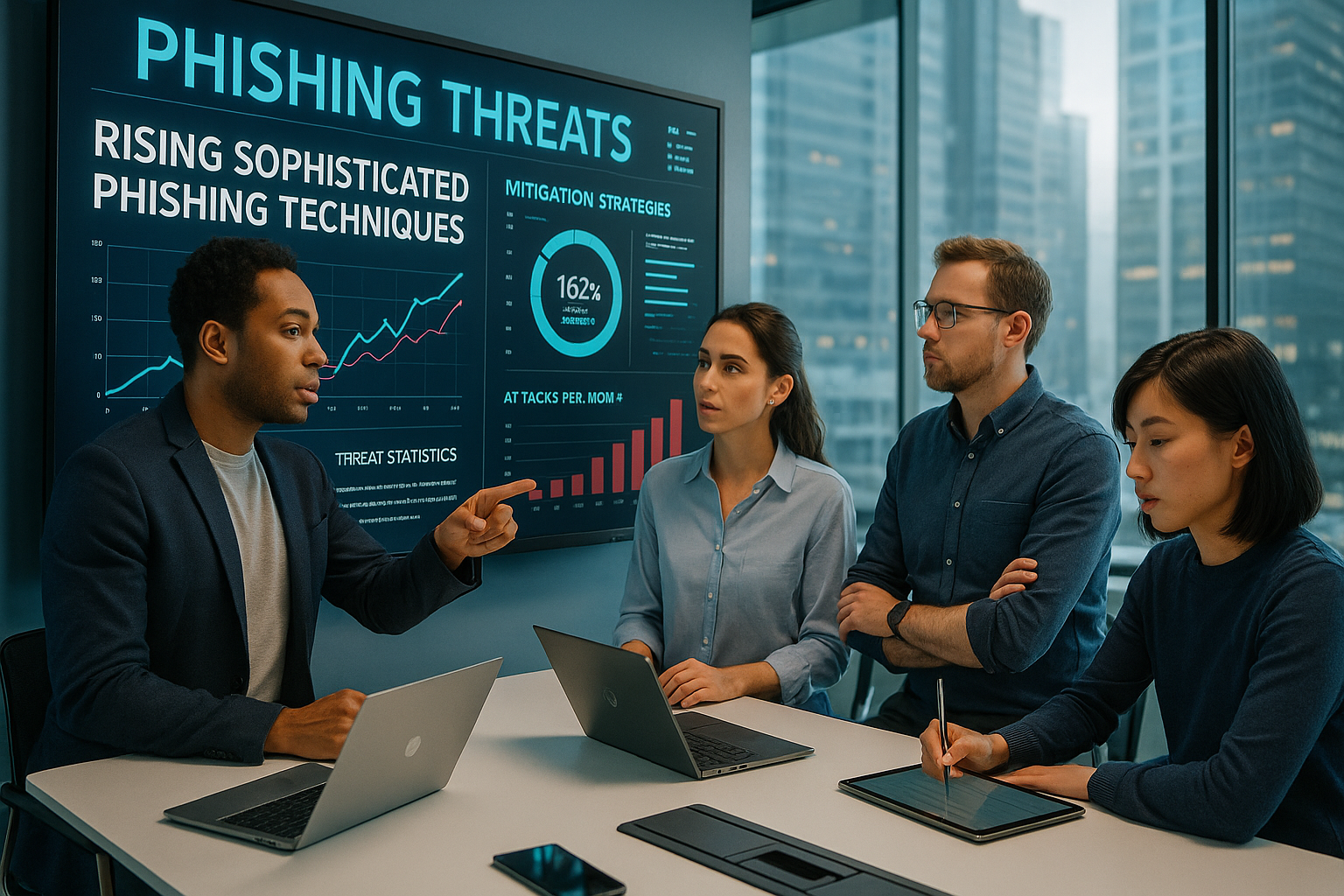 cyber team reviewing phishing threats